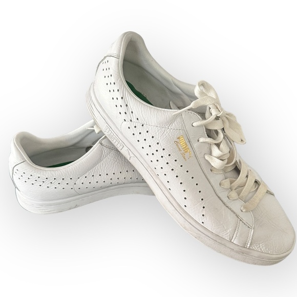 Men’s Puma “Court Star” Tennis Shoes - Size 12 - White Genuine Leather - Picture 1 of 10